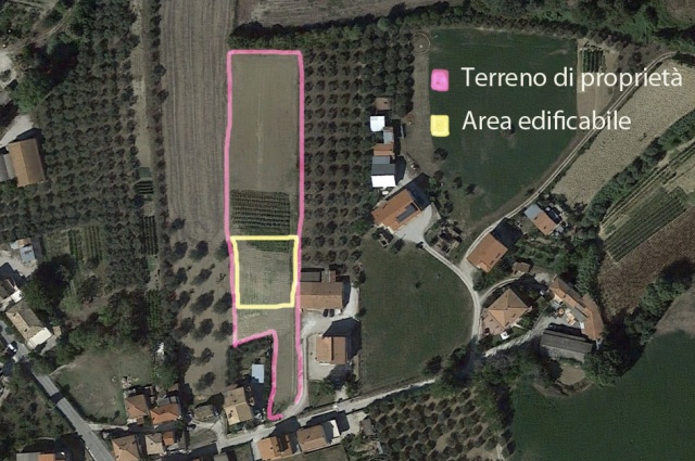 Top view building plot in Fontanelle, Atri